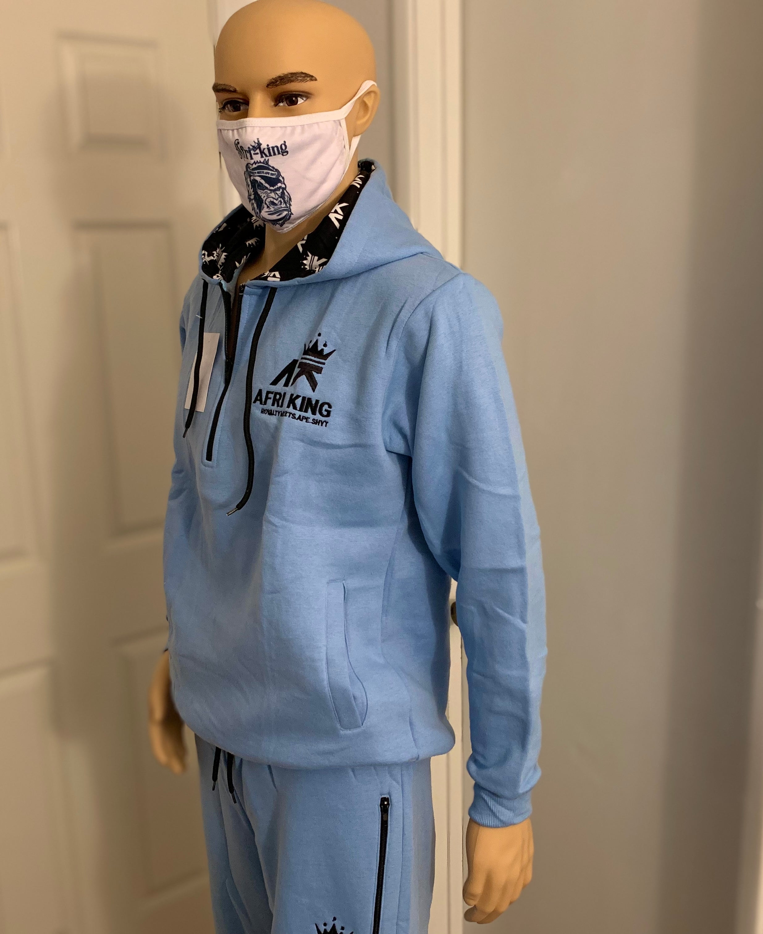 SKY BLUE HOODIE SHORT