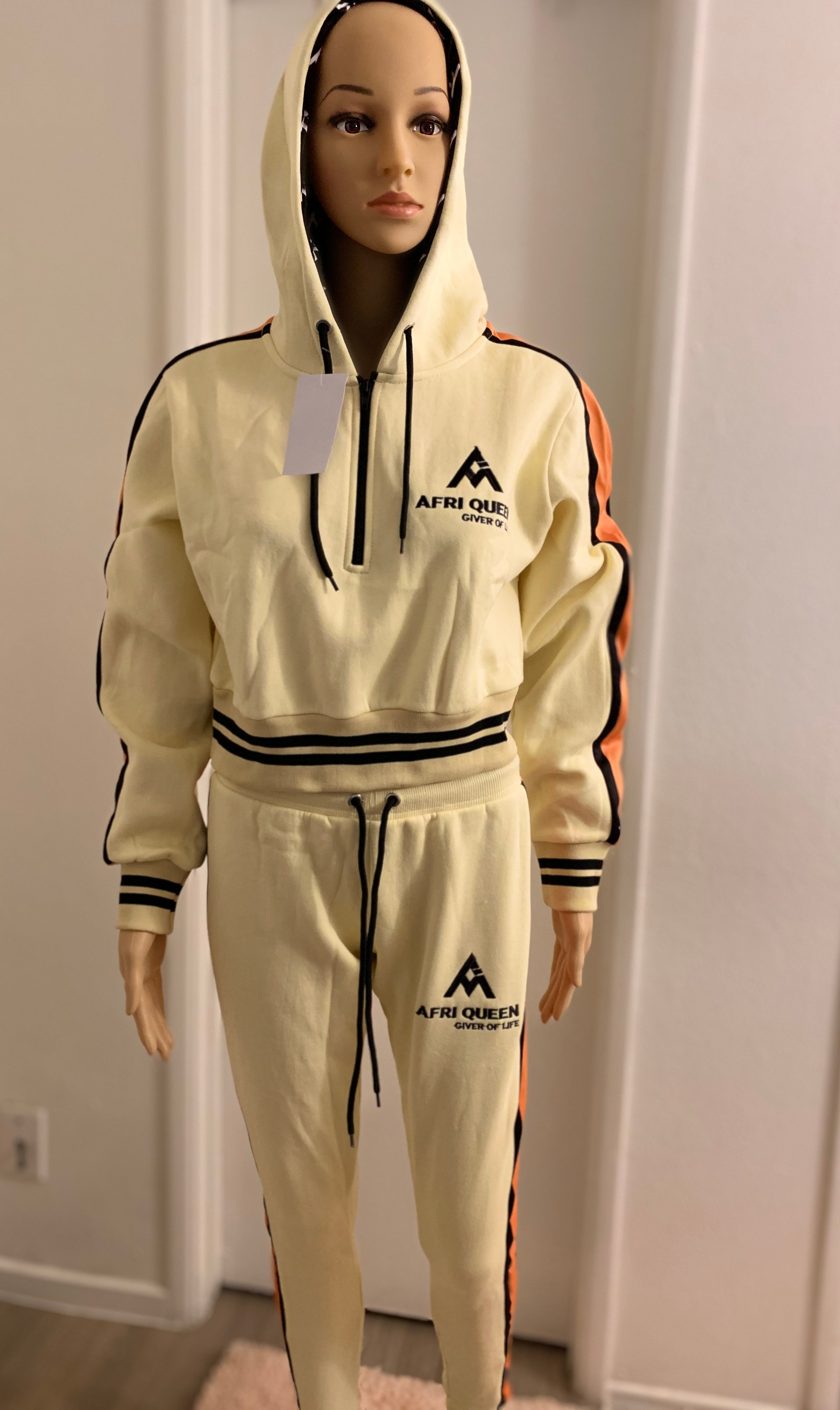 CROP TOP LONG HOODIE SET