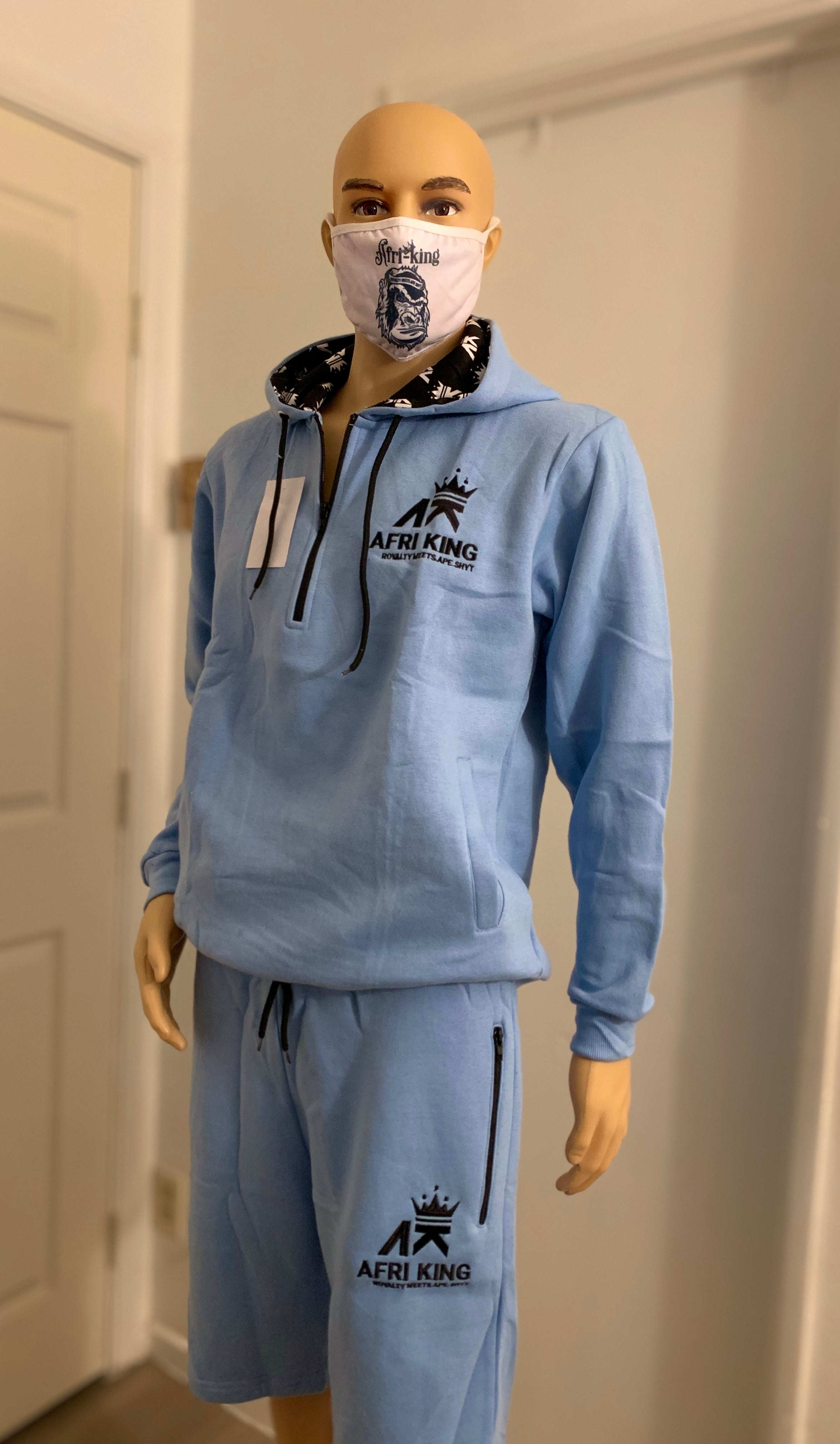 SKY BLUE HOODIE SHORT